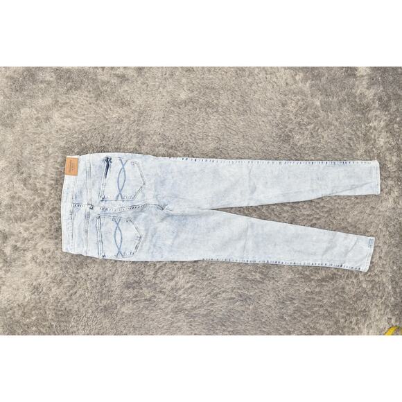 Abercrombie & Fitch Women's Blue Skinny Jeans Size 2 Zip Solid Cotton Blend - Picture 3 of 6